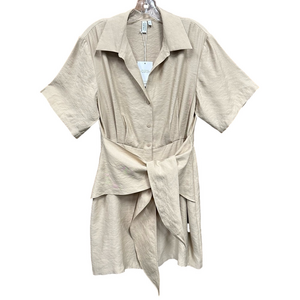 & Other Stories cream dress NWT Size 12 Tie Front Button Up Collared Tencel